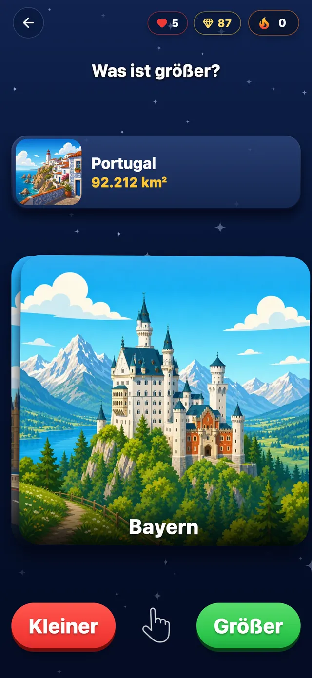 Duell in FaktBlitz: Was ist größer, Portugal oder Bayern?